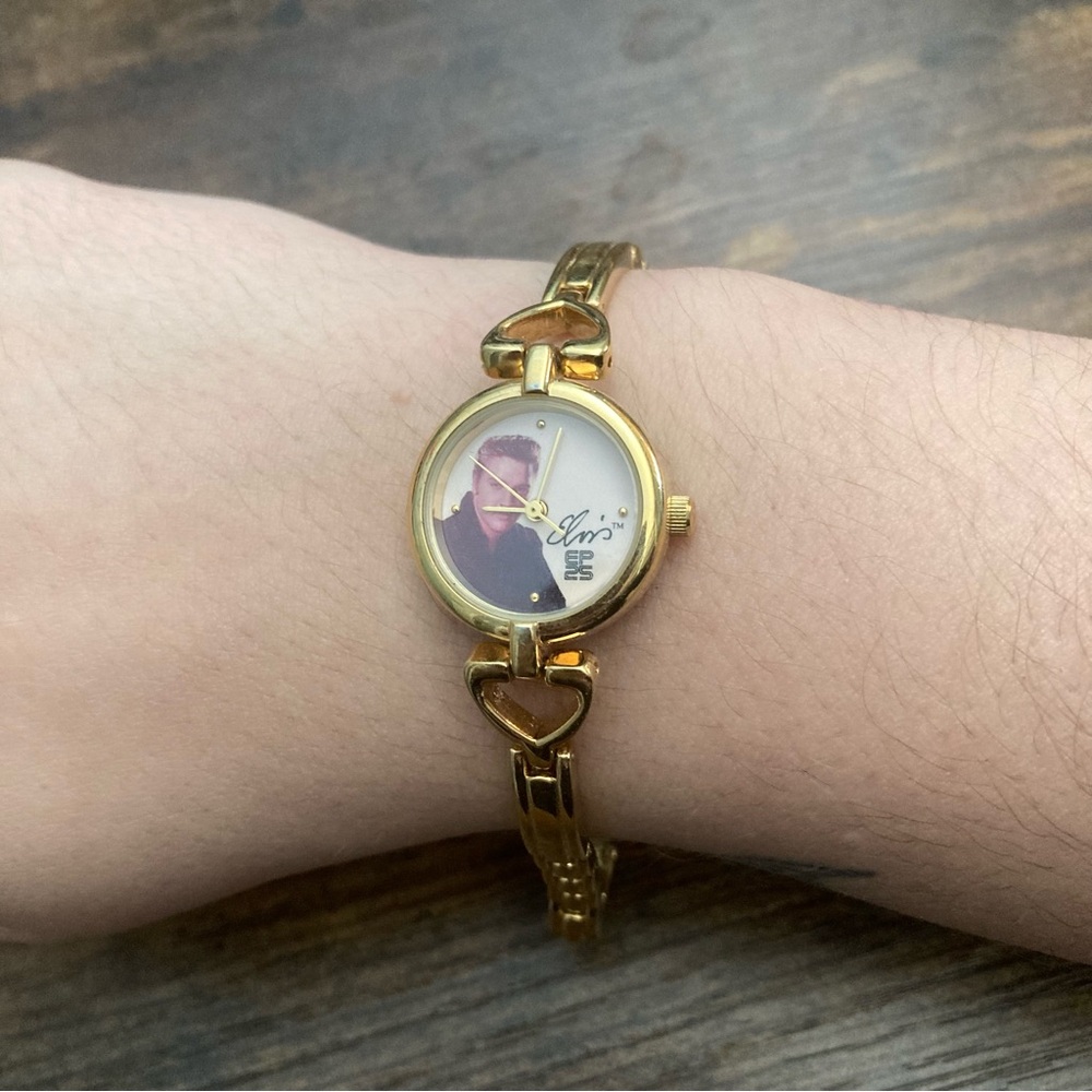 Vintage Avon Elvis Presley Novelty Gold Tone Watch Untested